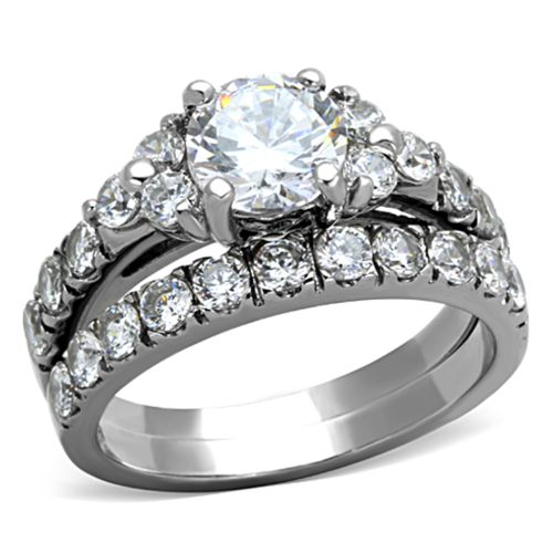 HIGH FASHION SIMULATED DIAMOND LADIES WEDDING RING SET