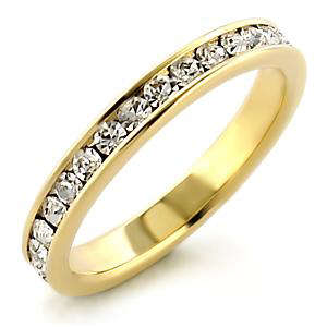STUNNING YELLOW GOLD PLATED SIMULATED DIAMOND LADIES RING
