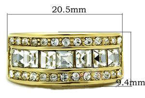 STUNNING  YELLOW GOLD PLATED SIMULATED DIAMOND LADIES RING