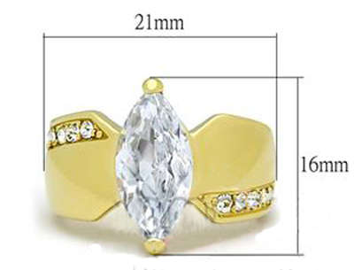 STUNNING YELLOW GOLD PLATED SIMULATED DIAMOND LADIES RING