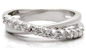 18K WHITE GOLD PLATED SIMULATED DIAMOND LADIES RING