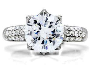 STAINLESS STEEL SIMULATED DIAMOND LADIES RING