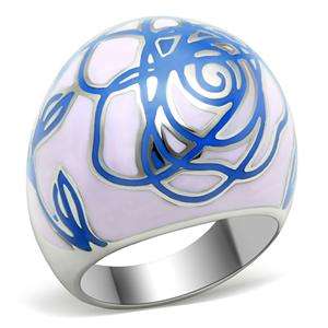 STUNNING STAINLESS STEEL ENAMEL LADIES RING
