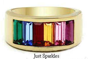 STUNNING YELLOW GOLD PLATED SIMULATED DIAMOND LADIES RING