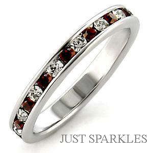 PRETTY GENUINE STERLING SILVER SIMULATED RUBY LADIES RING