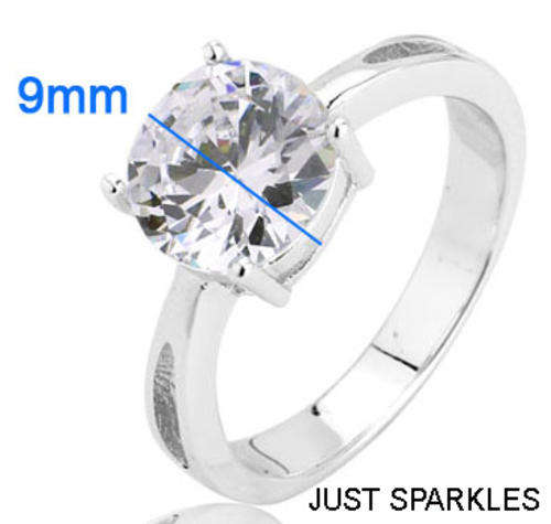 18K WHITE GOLD PLATED SIMULATED DIAMOND LADIES RING