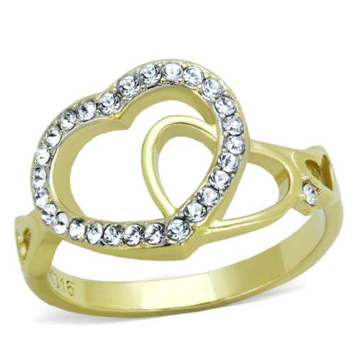 STUNNING YELLOW GOLD PLATED SIMULATED DIAMOND LADIES RING