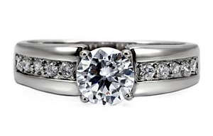 STUNNING STAINLESS STEEL SIMULATED DIAMOND LADIES RING