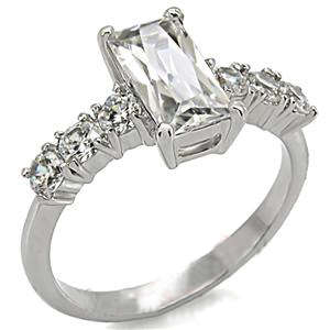 STUNNING STAINLESS STEEL SIMULATED DIAMOND LADIES RING