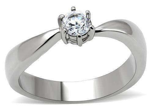 STUNNING STAINLESS STEEL SIMULATED DIAMOND LADIES RING