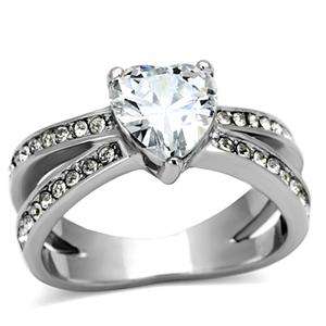 STUNNING STAINLESS STEEL SIMULATED DIAMOND LADIES RING