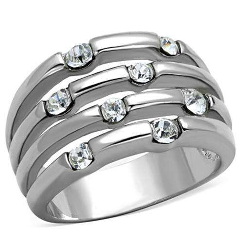 PRETTY DESIGN SIMULATED DIAMOND WHITE GOLD PLATED LADIES RING