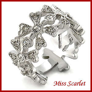 CLEAR SWAROVSKI CRYSTAL BAND RING