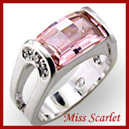 ROSE COLOURED SIMULATED DIAMOND RING