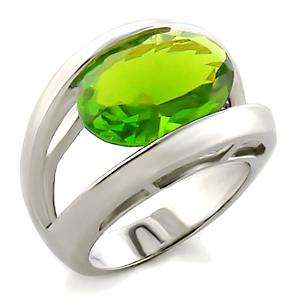 Oval Simulated Peridot Ring - SIZE 8