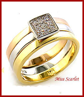 18ct GOLD PLATED WEDDING RING SET