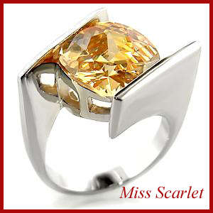 CHAMPAGNE SIMULATED DIAMOND RING - SIZE 7