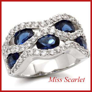SIMULATED SAPPHIRE RING - SIZE 7