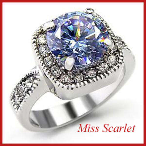 LIGHT AMETHYST SIMULATED DIAMOND RING - SIZE 6