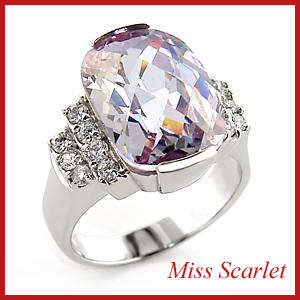 SIMULATED LIGHT AMETHYST RING - SIZE 8