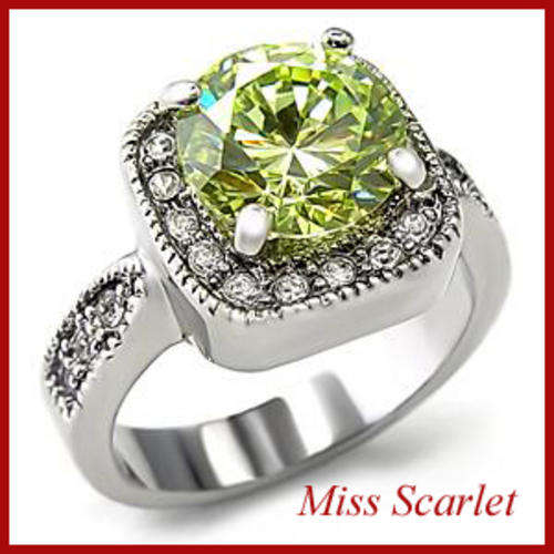 18ct WHITE GOLD PLATED SIMULATED DIAMOND RING