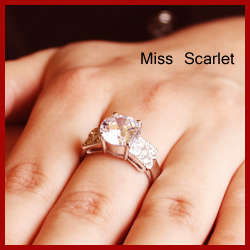 18ct WHITE GOLD PLATED CLEAR SIMULATED DIAMOND RING