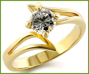 SIMULATED DIAMOND SOLITAIRE RING