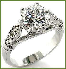UNUSUAL SIMULATED DIAMOND RING