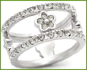 UNUSUAL SIMULATED DIAMOND RING