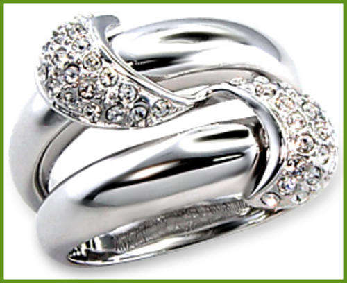 UNUSUAL SIMULATED DIAMOND RING