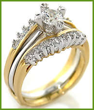 18ct YELLOW GOLD PLATED WEDDING RING SET