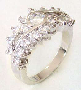 UNUSUAL SIMULATED DIAMOND RING