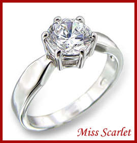 SIMULATED DIAMOND 18KT WHITE GOLD PLATED RING
