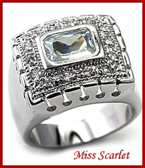 SIMULATED DIAMOND 18KT WHITE GOLD PLATED RING