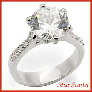 SIMULATED DIAMOND 18K WHITE GOLD PLATED RING