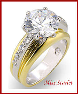 PRONG SET SIMULATED DIAMOND RING - SIZE 8