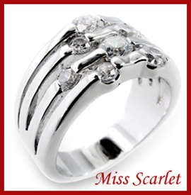 Rhodium  Plated CZ Diamond Ring