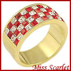 RED AND WHITE 18K GOLD RING