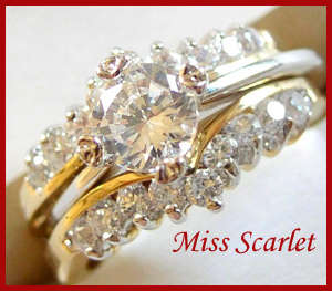 .50ct  Simulated Diamond 2pc Gold Bridal ring set