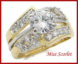2ct SOLITAIRE SIMULATED DIAMOND WEDDING RING SET