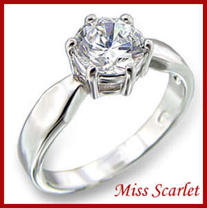 SPARKLING 1.3ct SIMULATED DIAMOND SOLITAIRE RING