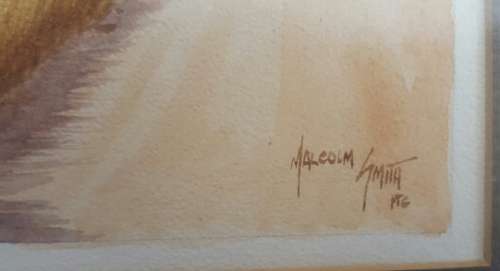 ORIGINAL  MALACHI (MALCOLM) SMITH (SA 1948-2012 ) WATERCOLOUR LANDSCAPE