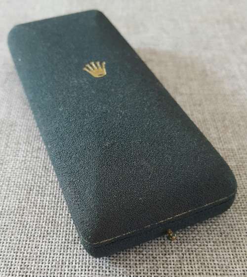 VINTAGE OBLONG ROLEX WATCH BOX, C 1955 for GENTS GOLD ROLEX OYSTER , PRINCE & DRESS STRAP WATCHES