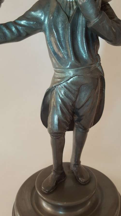 Anton Schreiner, Nabburg, Bayern Pewter Figural Candleholder