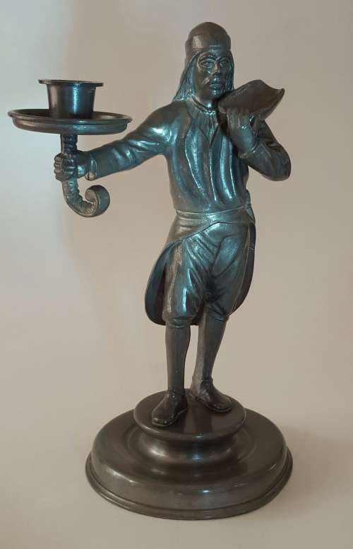 Anton Schreiner, Nabburg, Bayern Pewter Figural Candleholder