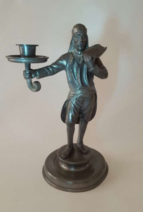 Anton Schreiner, Nabburg, Bayern Pewter Figural Candleholder