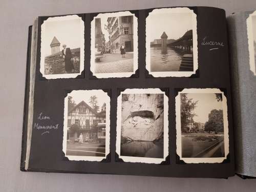 Tooled  Leather  Album with Photos from 1958