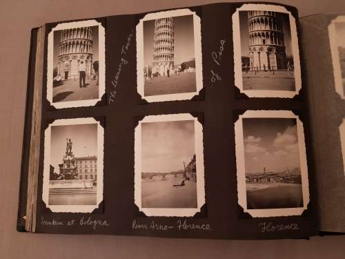 Tooled  Leather  Album with Photos from 1958