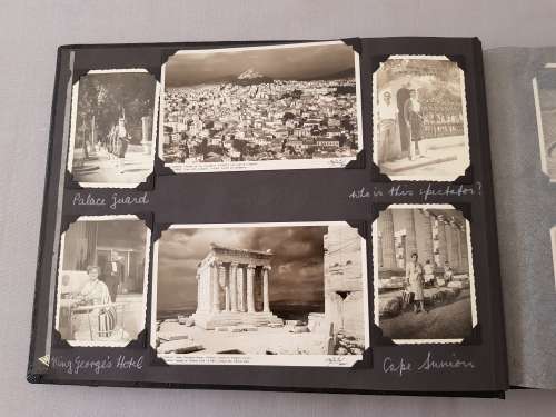 Tooled Leather Album with  Photos of European Cities in 1958