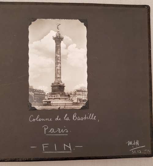 Tooled Leather Album with  Photos of European Cities in 1958